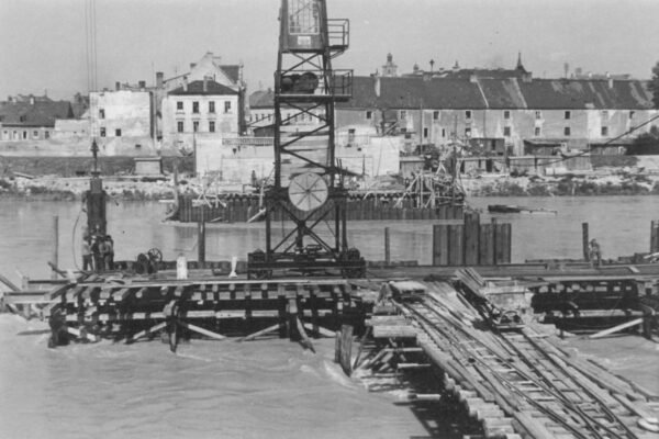 Bau der Konrad Adenauer Brücke, 1950 – 1952